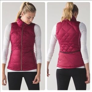 Lululemon Down for A Run Vest Raspberry
